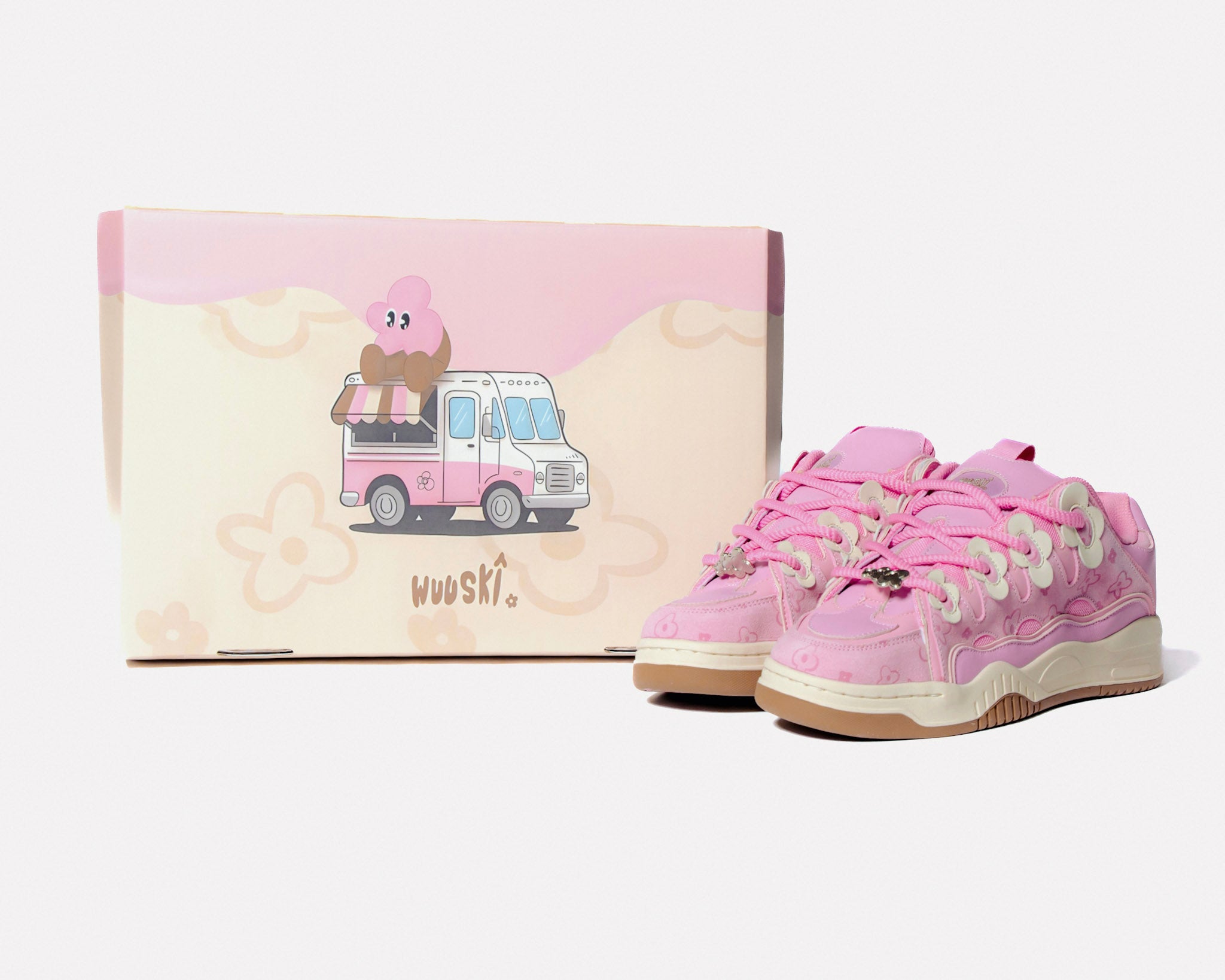 WUUSKÎ Soft Serve 01 sneaker Peony Pink — lifestyle shot