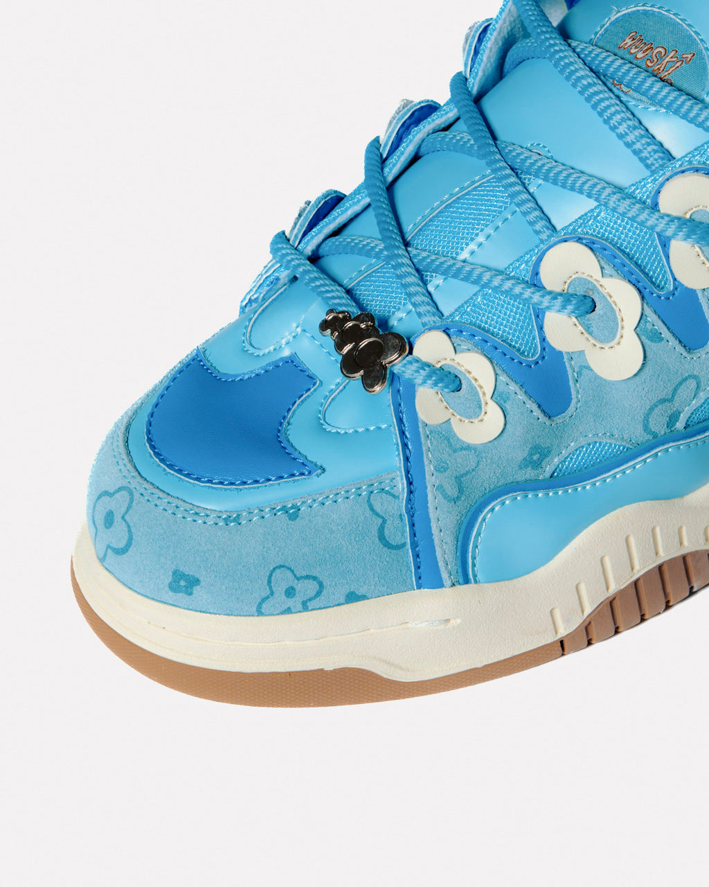 Soft Serve 01 Brunnera Blue WUUSKÎ sneaker — alternate angle, hand-dyed suede