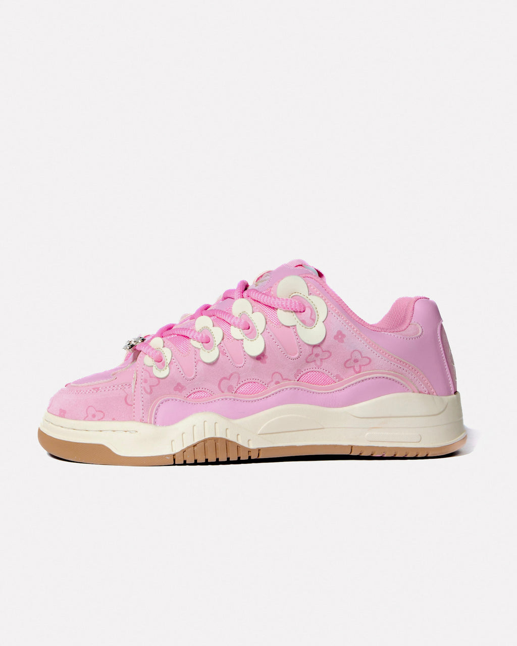 Soft Serve 01 Peony Pink by WUUSKÎ — side profile, dyed pattern sole