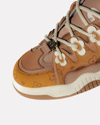 Soft Serve 01 Dahlia Brown WUUSKÎ sneaker — alternate angle, hand-dyed suede