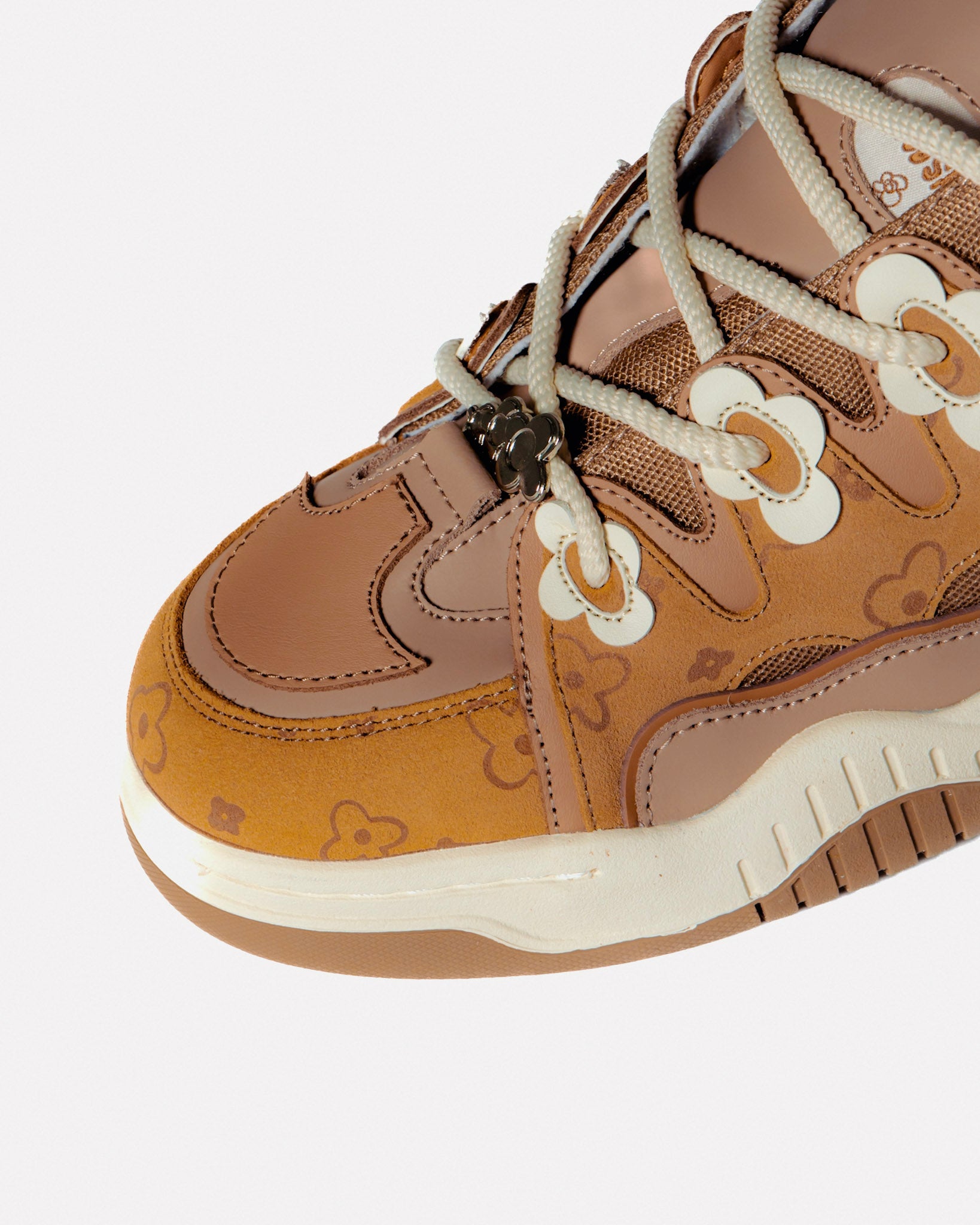 Soft Serve 01 Dahlia Brown WUUSKÎ sneaker — alternate angle, hand-dyed suede