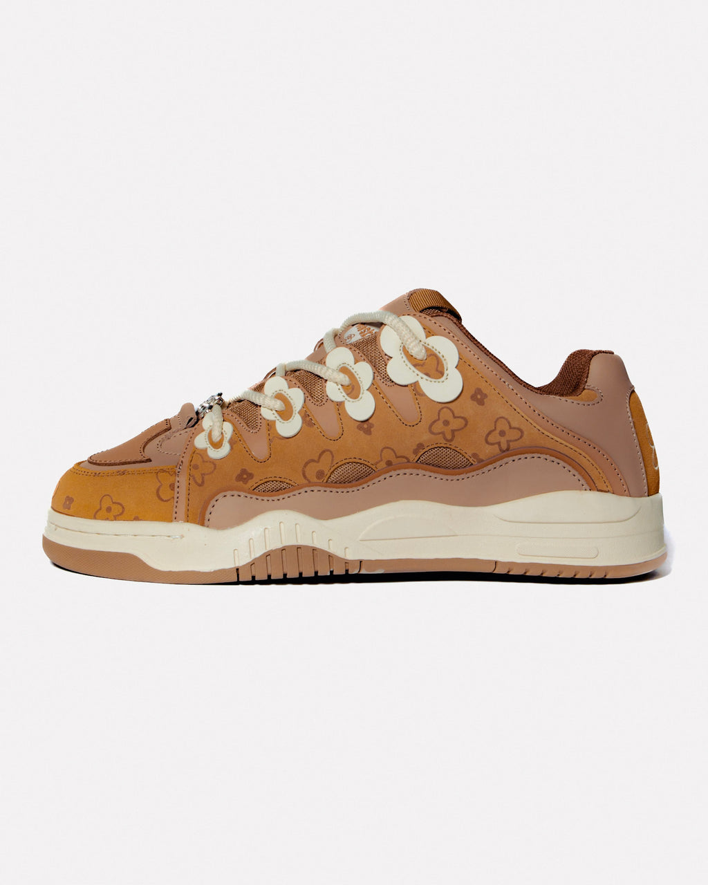 Soft Serve 01 Dahlia Brown by WUUSKÎ — side profile, dyed pattern sole