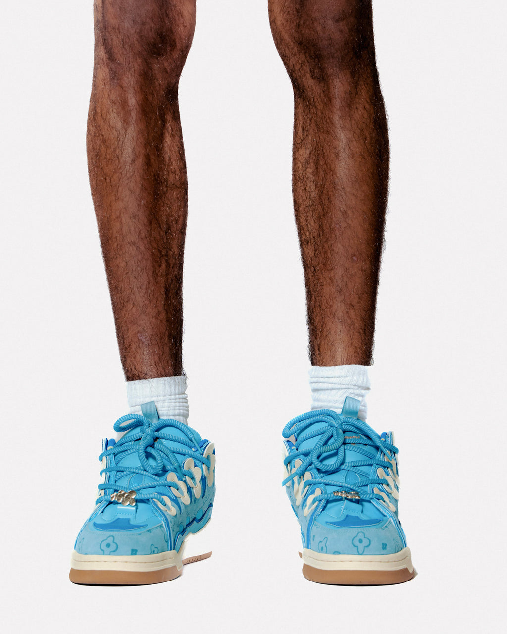 Soft Serve 01 Brunnera Blue by WUUSKÎ — hand-dyed suede close-up