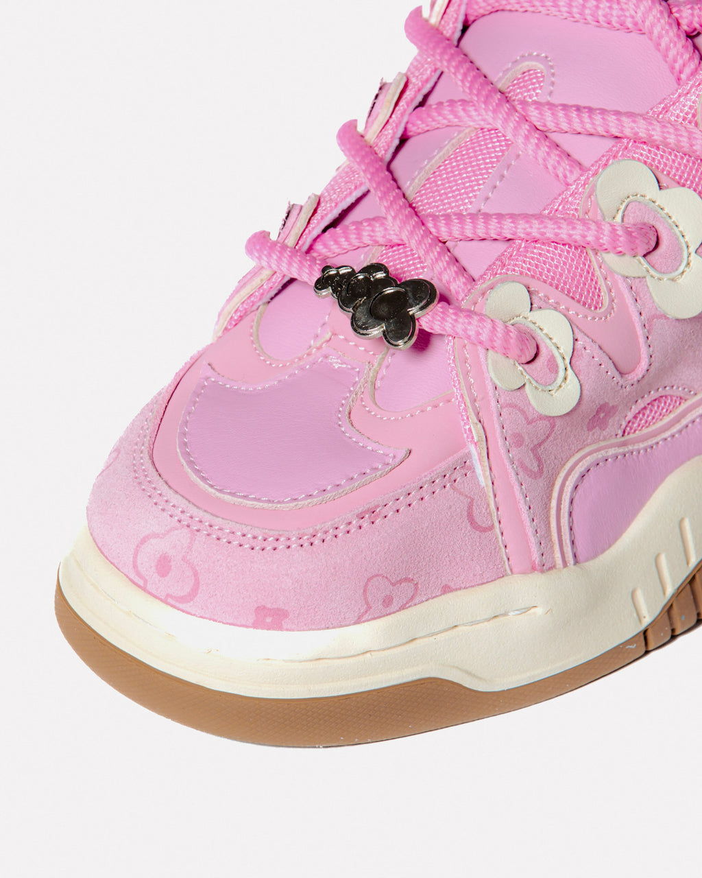 Soft Serve 01 Peony Pink WUUSKÎ sneaker — alternate angle, hand-dyed suede