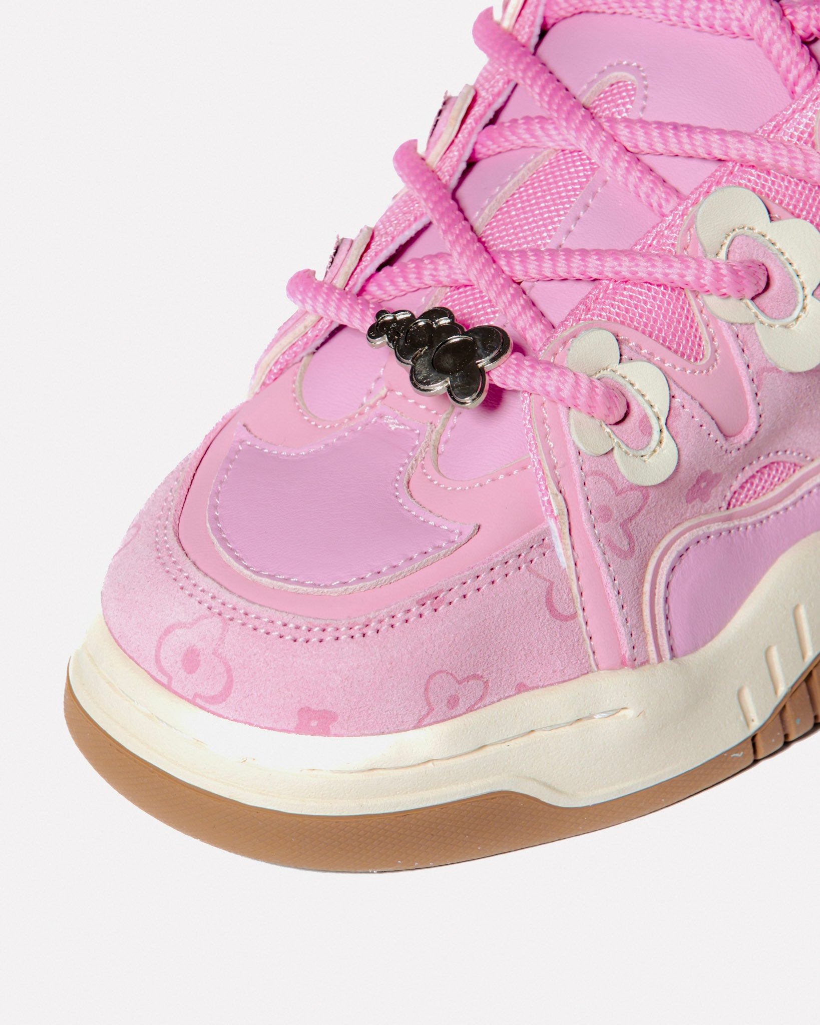 Soft Serve 01 Peony Pink WUUSKÎ sneaker — alternate angle, hand-dyed suede