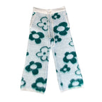 WUUSKÎ "Garden Room" mohair pant in forest green — elastic waist, soft knit
