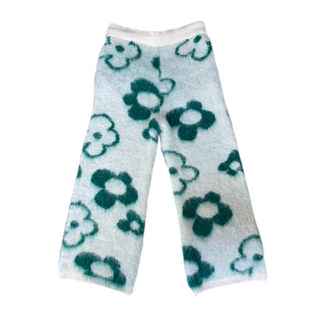 "Garden Room" green mohair pant by WUUSKÎ — back view, pairs with Garden Room cardigan