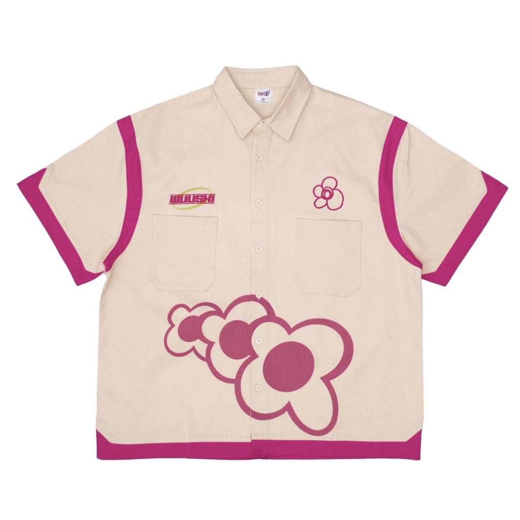 WUUSKÎ "Flowery Branch" organic cotton work shirt — oversized boxy fit