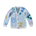 WUUSKÎ "Garden Room" mohair cardigan in multi-color — signature open-front knit