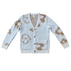 WUUSKÎ "Garden Room" mohair knit cardigan in brown — open-front silhouette, S–XL