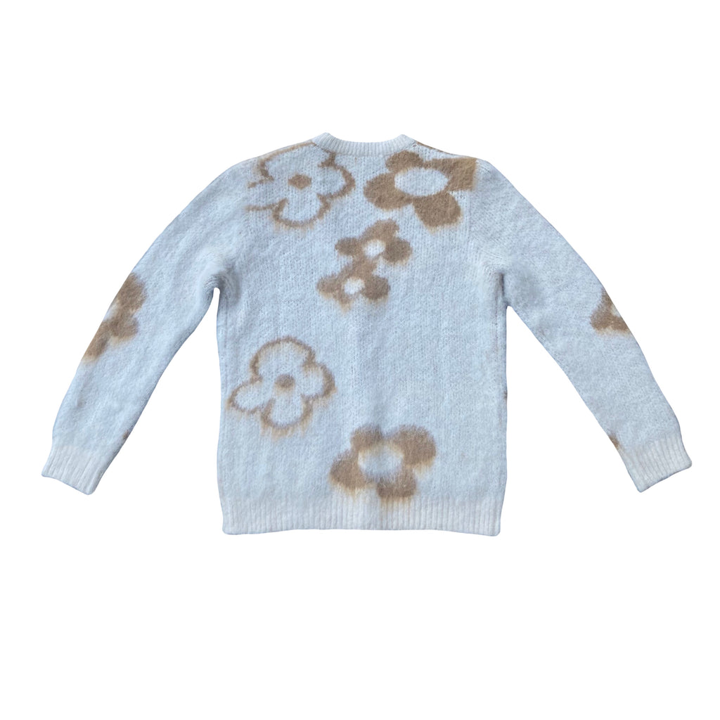 "Garden Room" brown mohair cardigan by WUUSKÎ — detail view, soft knit texture