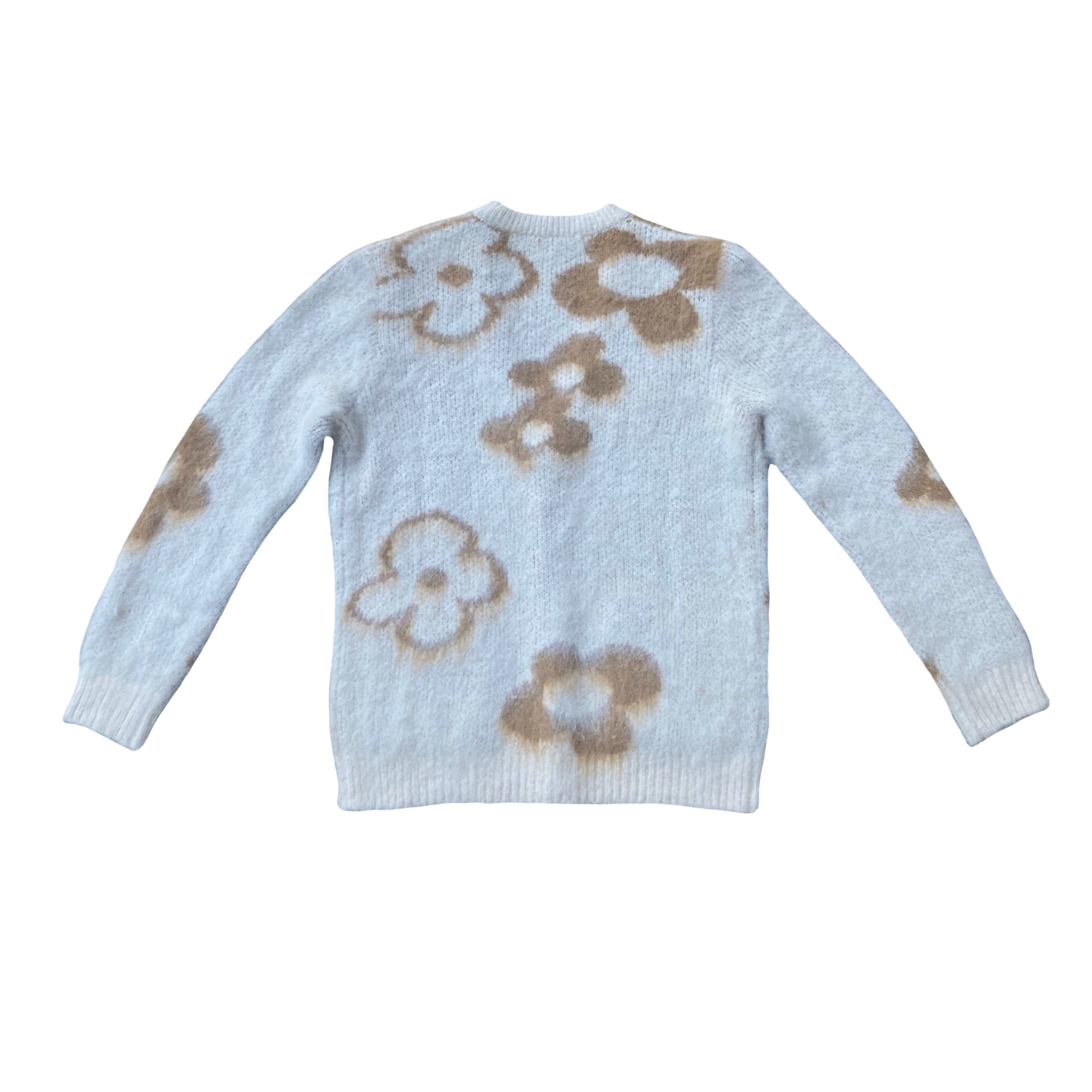 "Garden Room" brown mohair cardigan by WUUSKÎ — detail view, soft knit texture