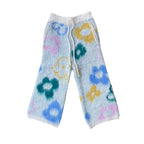 WUUSKÎ "Garden Room" mohair pant in multi-color — elastic waist, knit silhouette