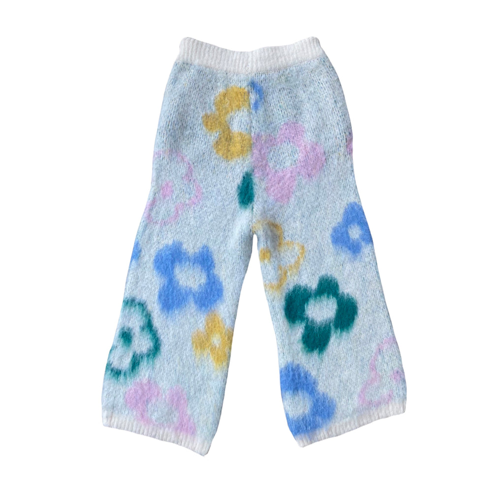 "Garden Room" multi mohair pant by WUUSKÎ — back view, mohair knit fabric