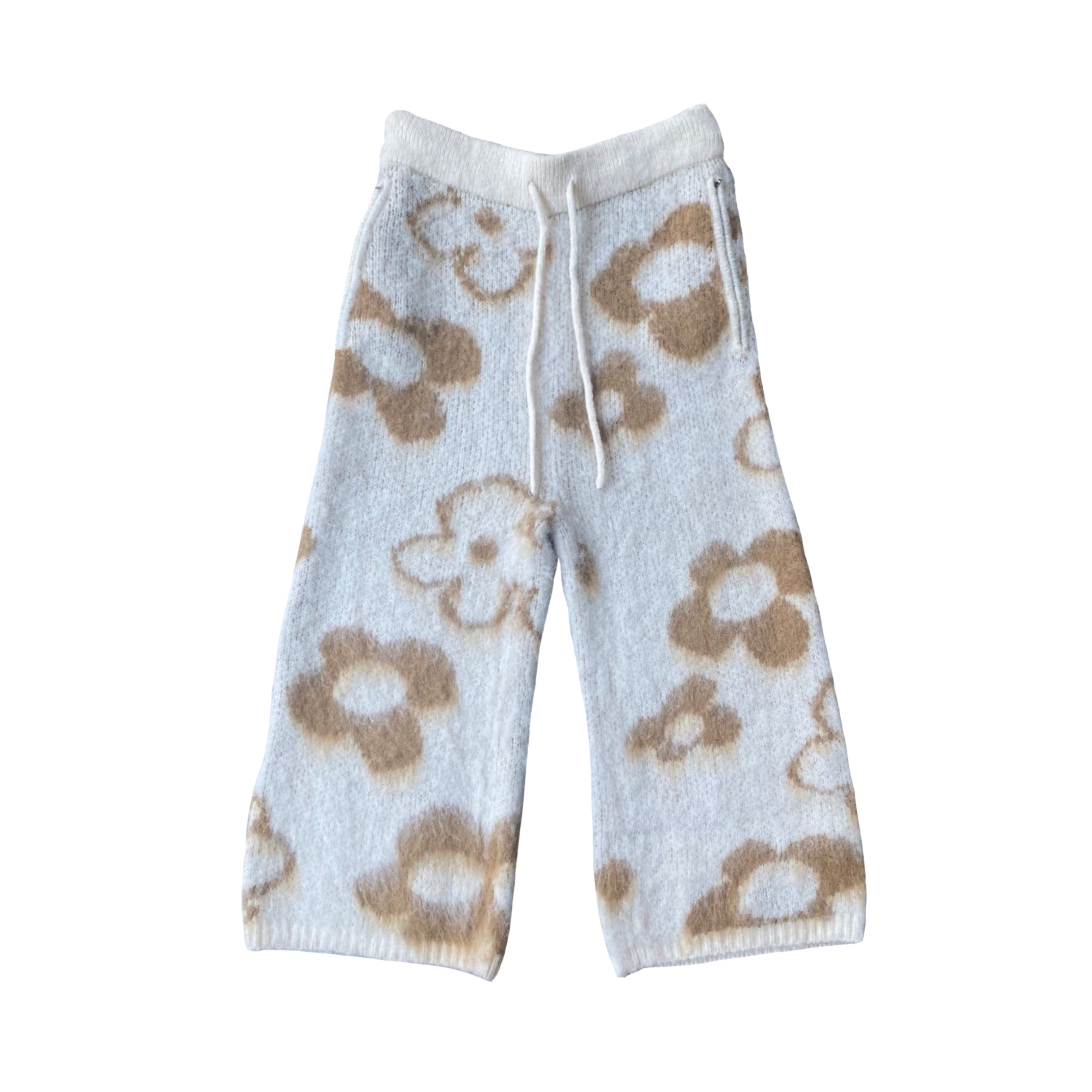 WUUSKÎ "Garden Room" mohair pant in brown — elastic waist, pairs with cardigan
