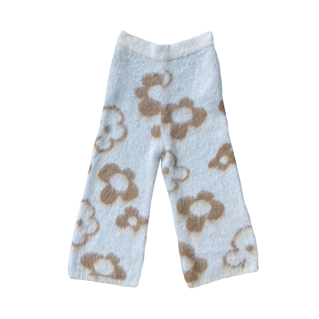"Garden Room" brown mohair pant by WUUSKÎ — back view, mohair knit fabric