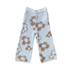 "Garden Room" brown mohair pant by WUUSKÎ — back view, mohair knit fabric