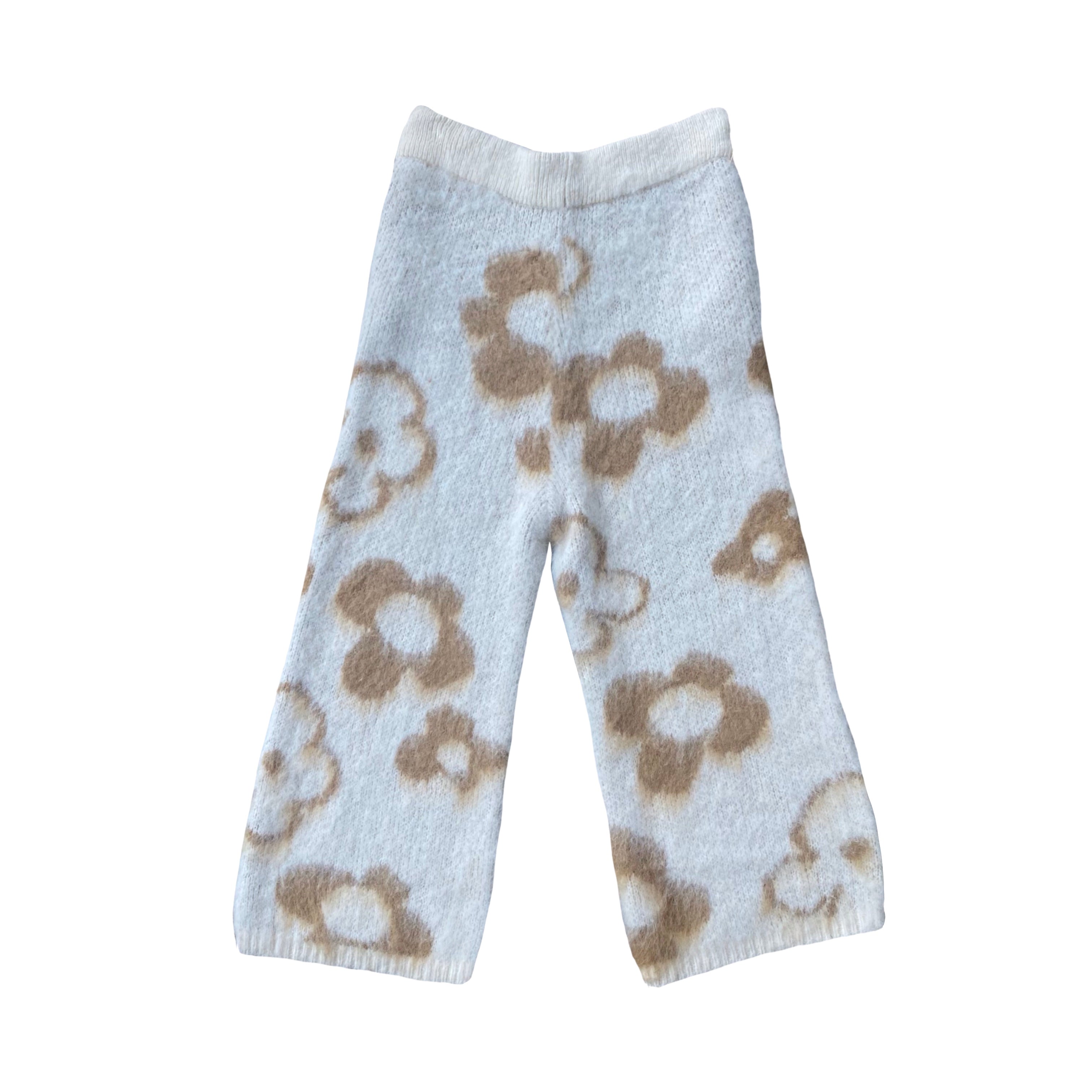 "Garden Room" brown mohair pant by WUUSKÎ — back view, mohair knit fabric