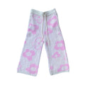 WUUSKÎ "Garden Room" mohair pant in pink — elastic waist, pairs with cardigan