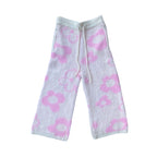WUUSKÎ "Garden Room" mohair pant in pink — elastic waist, pairs with cardigan
