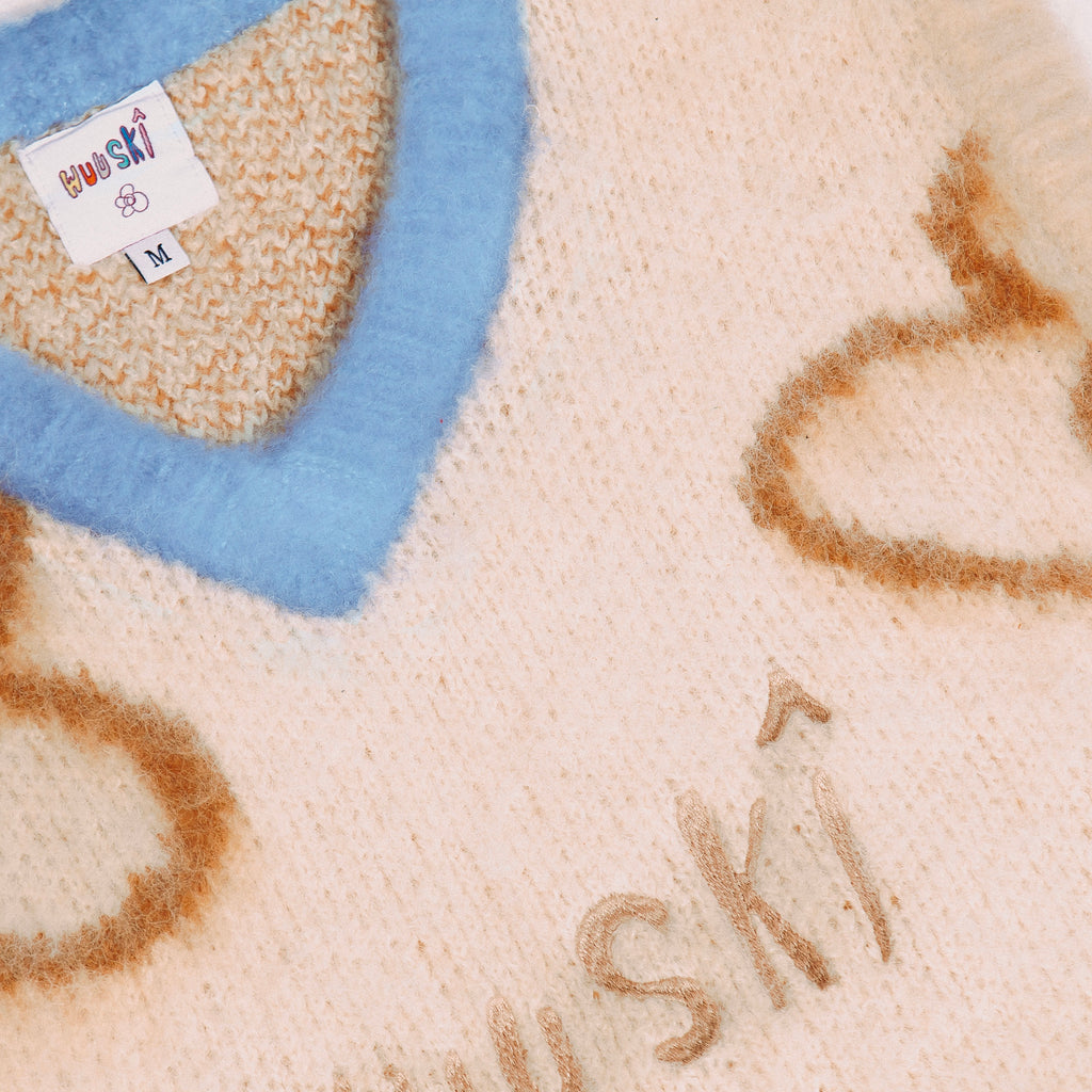 "Cold Copping" mohair sweater vest by WUUSKÎ — back detail view