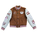 WUUSKÎ "Wuuskî Unîversity" letterman jacket — cotton blend, vegan leather sleeves