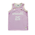 WUUSKÎ "Rewolf" home basketball jersey in pink — polyester blend, embroidered patches