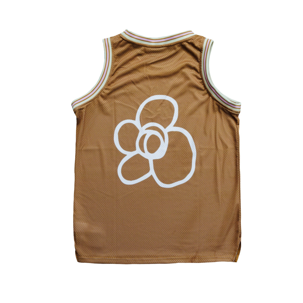 "Rewolf" away basketball jersey brown by WUUSKÎ — back view
