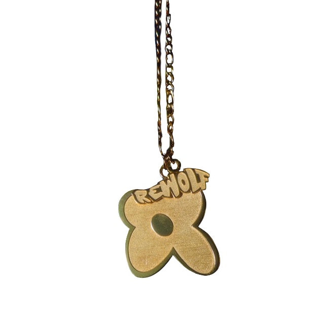 WUUSKÎ "Rewolf" 14k gold figaro chain necklace — 18-inch, 2 rewolf charms
