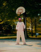 "Garden Room" mohair pant pink by WUUSKÎ — lifestyle editorial