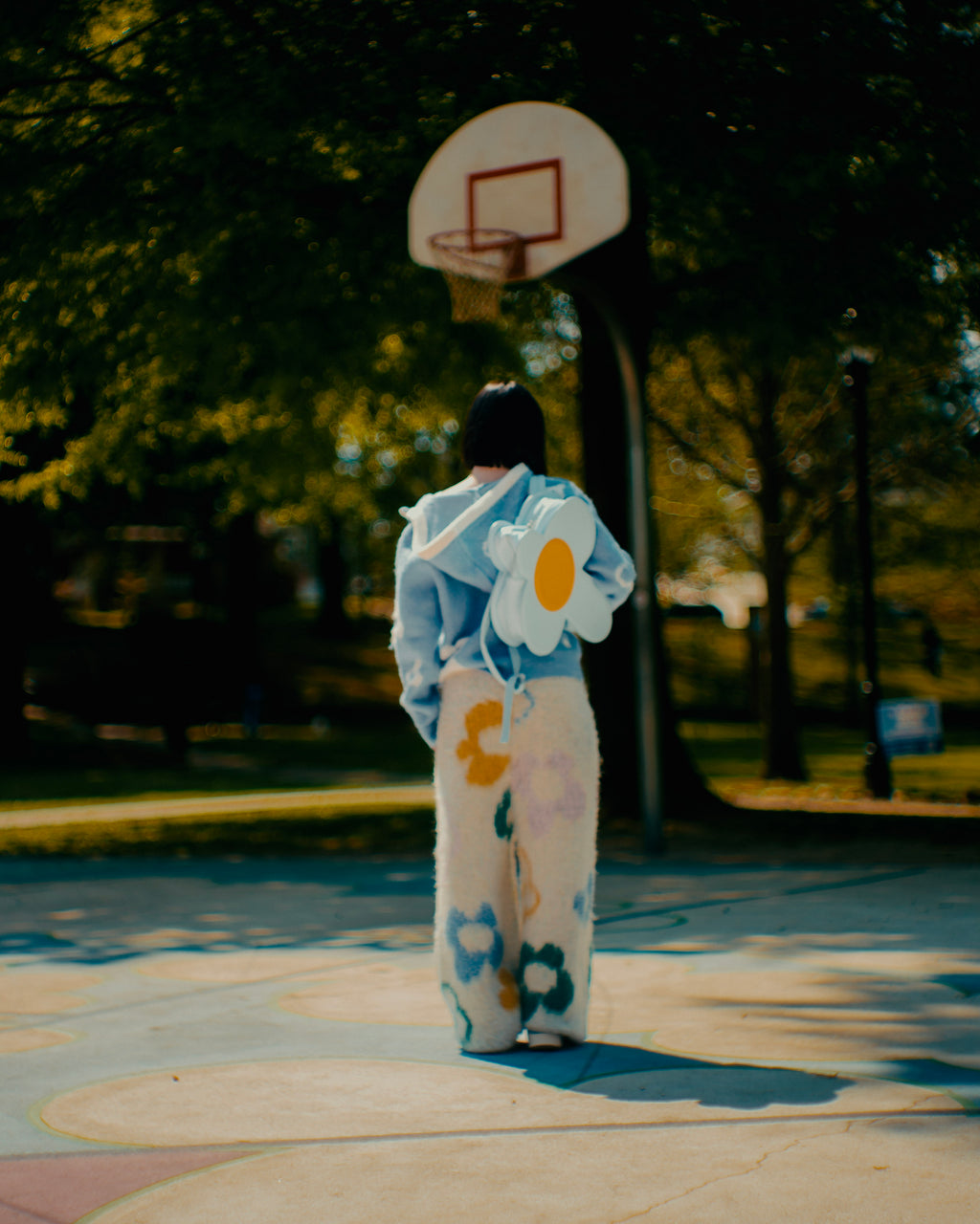 "Garden Room" mohair pant multi by WUUSKÎ — streetwear lifestyle shot